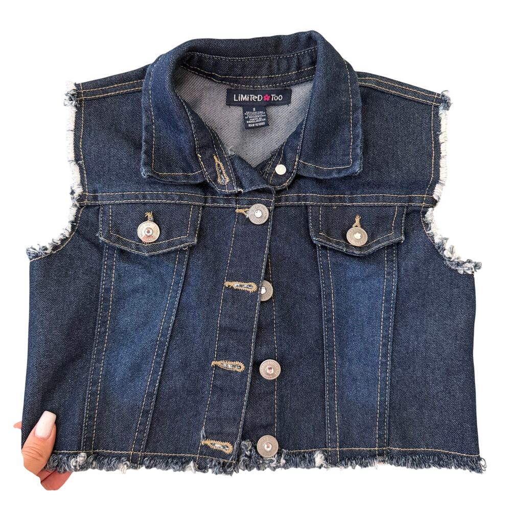 Limited Too girls size 8 vest outerwear Jean denim vest
